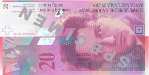 20 franków szwajcarskich 8 seria awers
